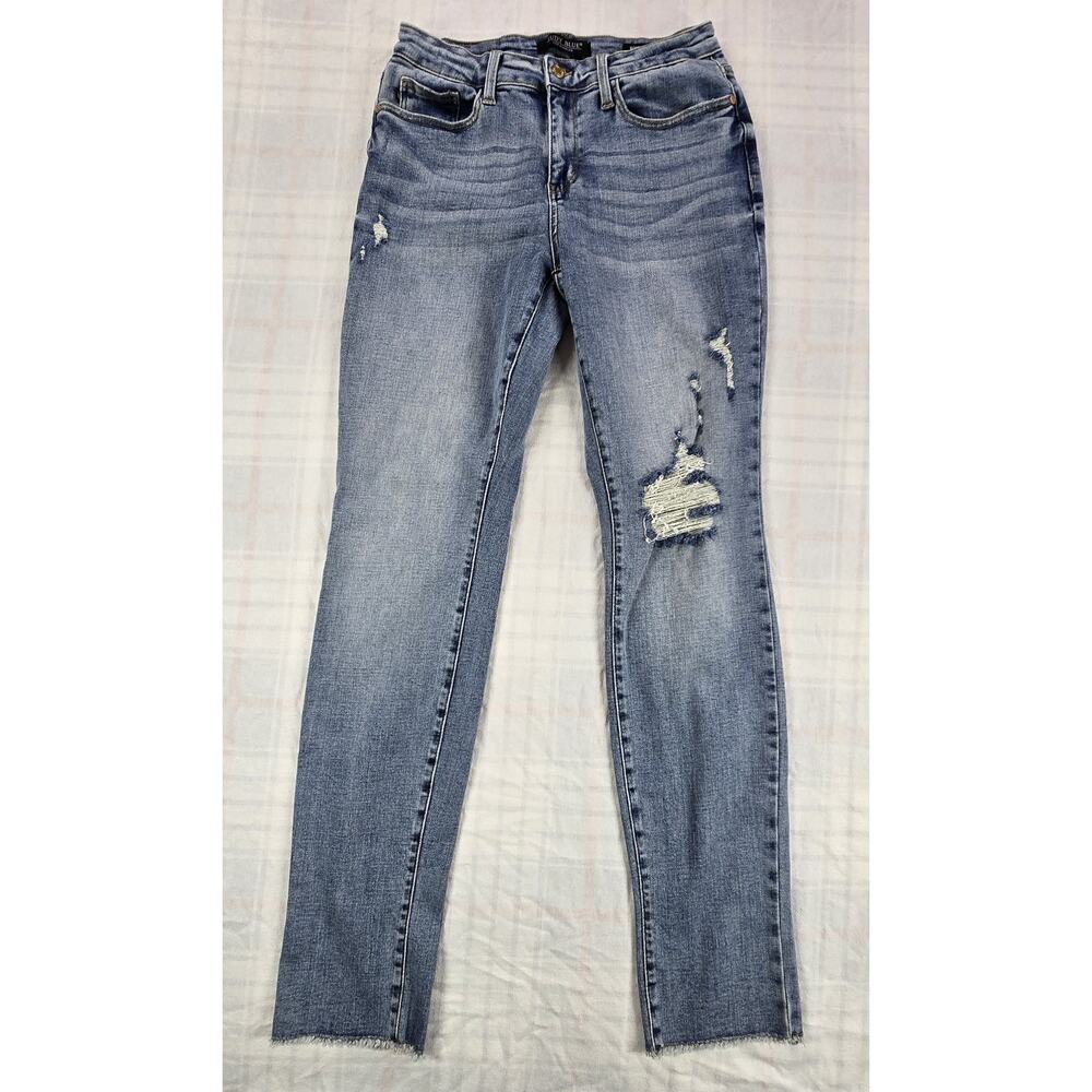 Judy Blue Womens Jeans Distressed Boyfriend Fit Denim Light Wash 7/28